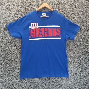 New York Giants Shirt Adult Large Blue Red NFL Football Team Apparel Cotton Mens